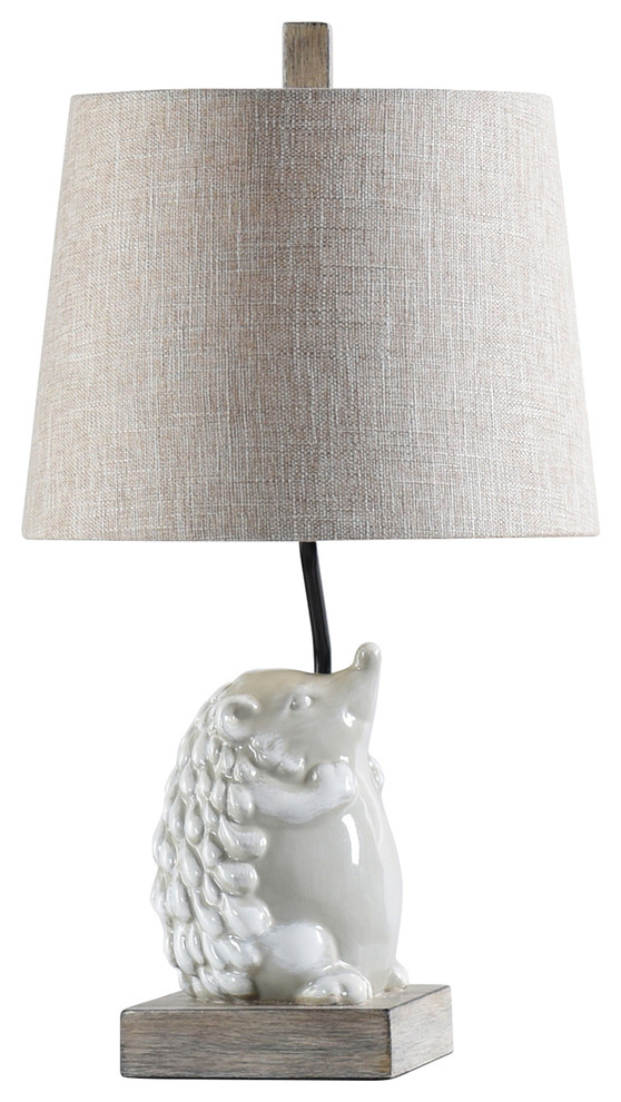 forest dawn hedgehog family table lamp