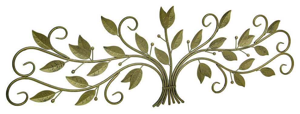 Zeckos Scrolling Branches Decorative Arched Wall Grille