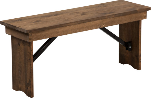 Beautiful Rustic Solid Pine Folding Farm Bench