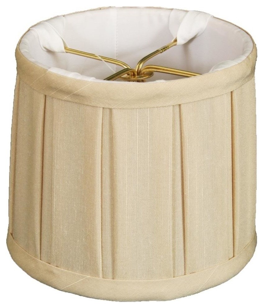 English Box Pleat Chandelier Shade Size 5, Beige, 4.5x5x4.25