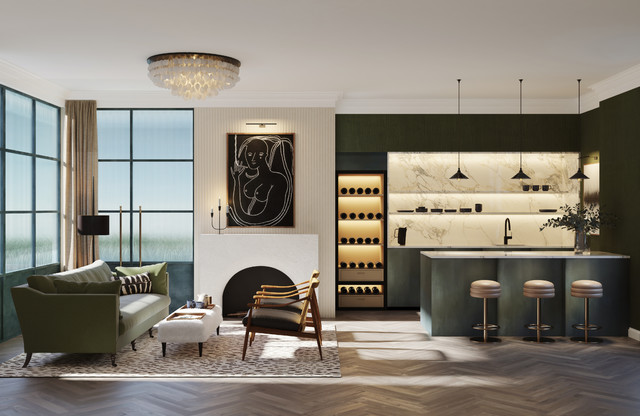London Penthouse retro-dagligstue