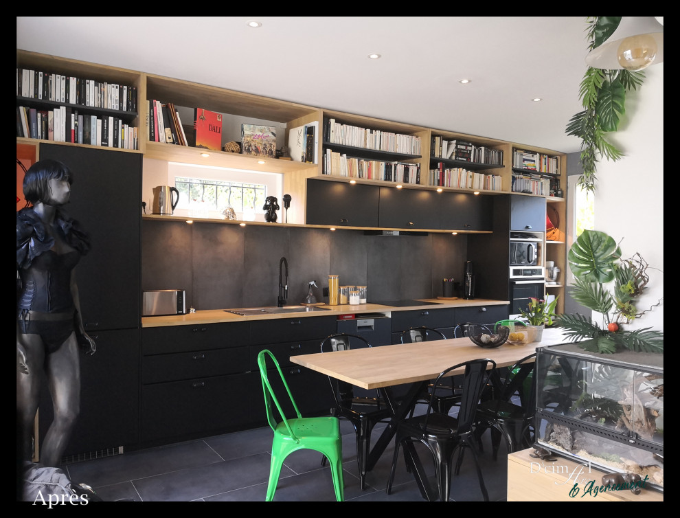 Bagneux - Rénovation du rez-de-chaussée - Contemporary - Kitchen ...