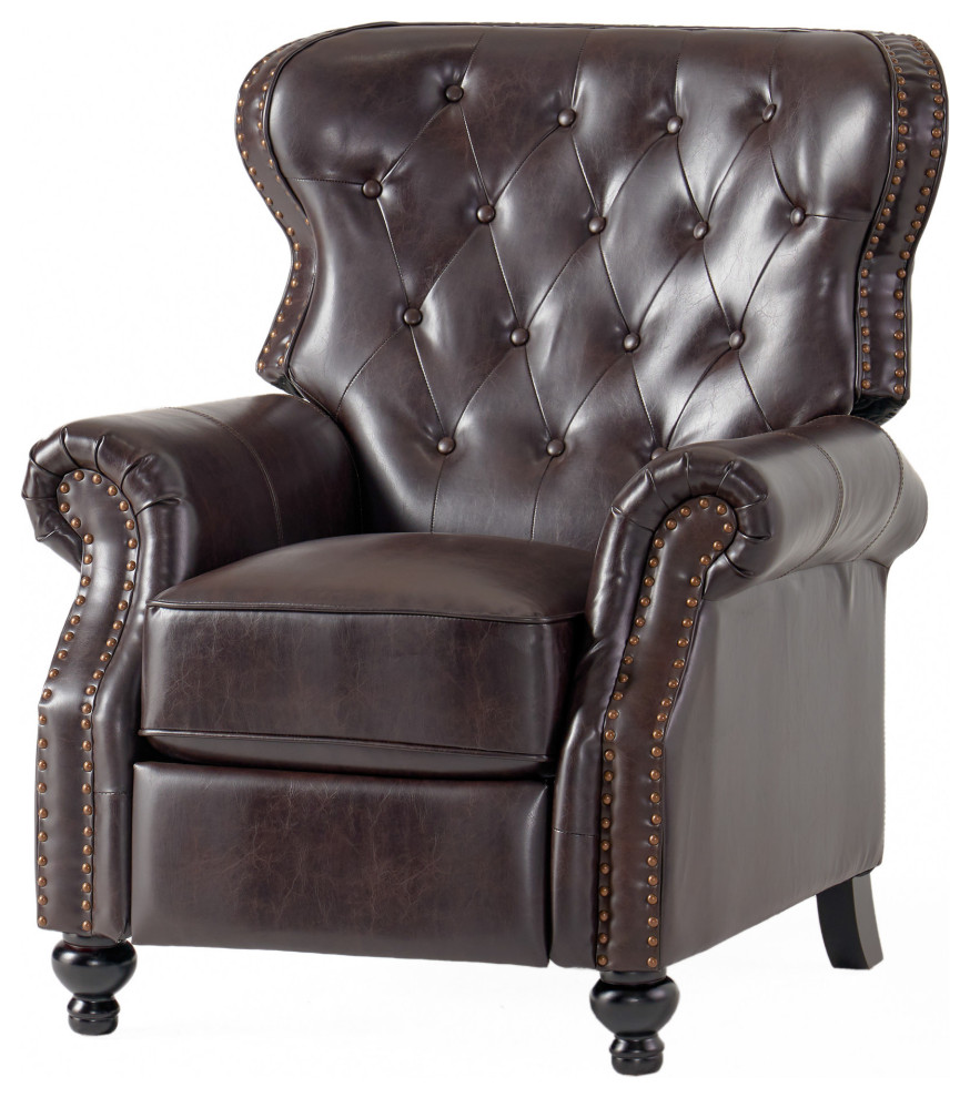 leather recliner with nailhead trim