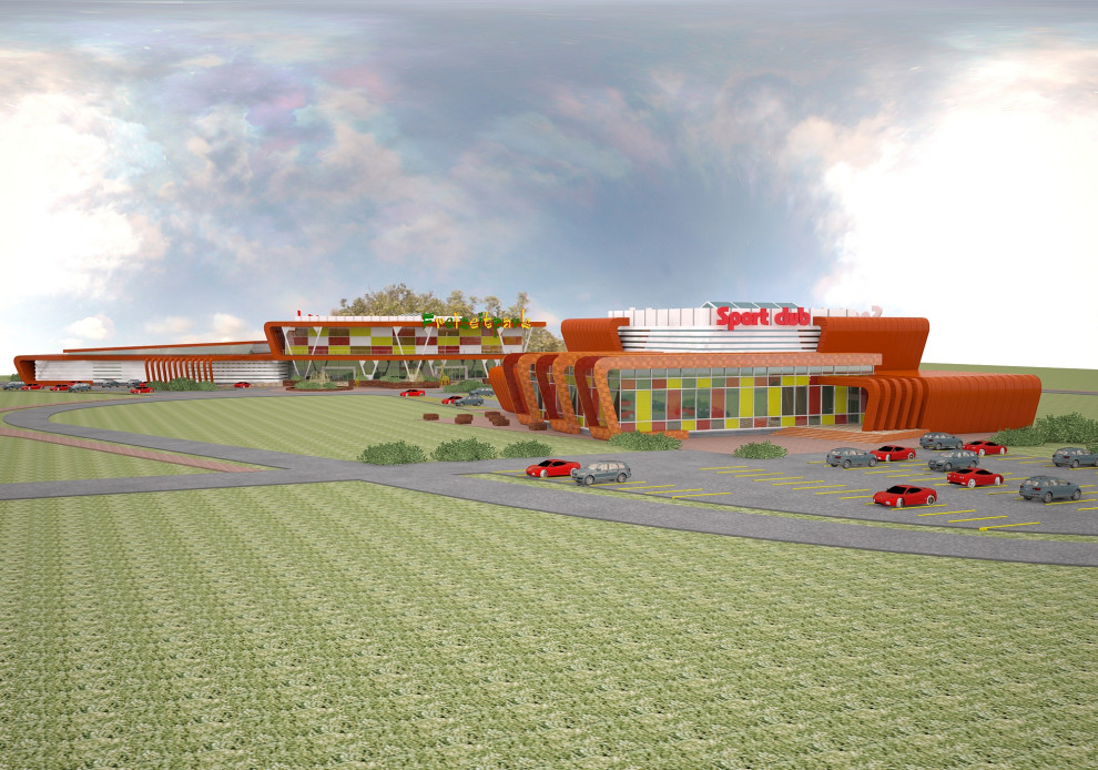 Архитектурный концепт центра семейного досуга и спорт клуба в городе Мелне