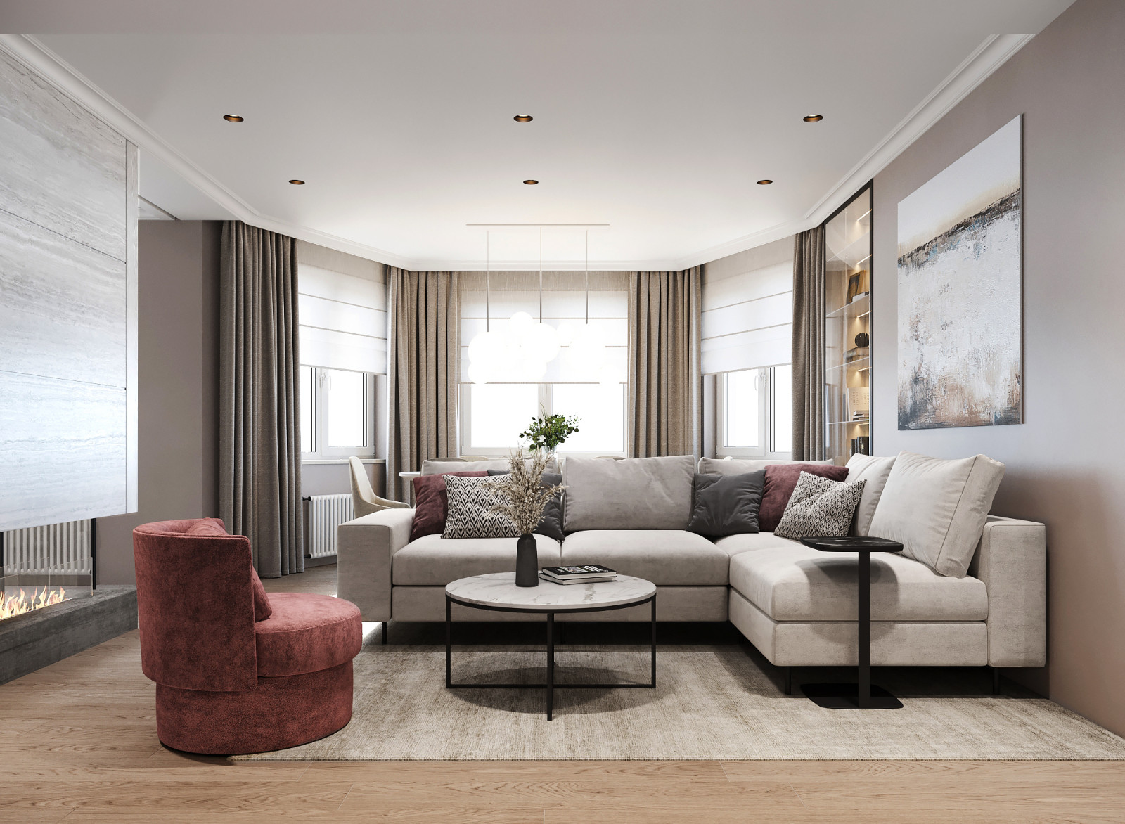 Современная квартира в теплых тонах