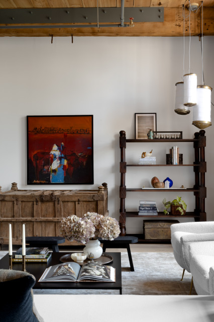 Worldly Loft rustic-living-room