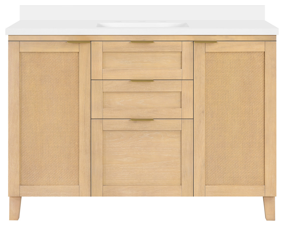 OVE Decors Macy Single Sink Bathroom Vanity, Rustic Ash, 48