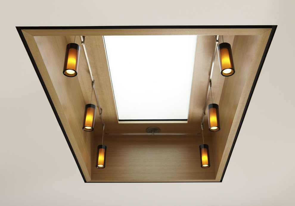 Skylight with pendant lights Contemporary Entry San Francisco
