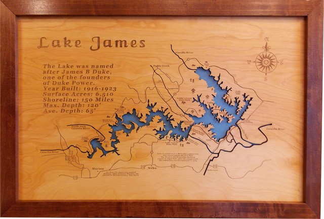 Sonstige Nc Map Standout Wall Art Wooden Cut Engraved Small Lake Norman Mobel Wohnen