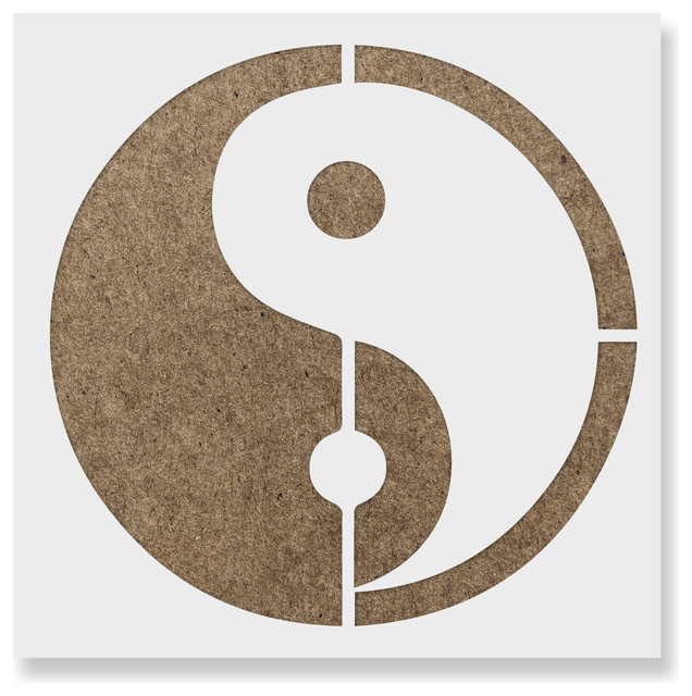 Yin Yang Stencil on Reusable Mylar for Crafts Asian Wall Stencils by Stencil Revolution