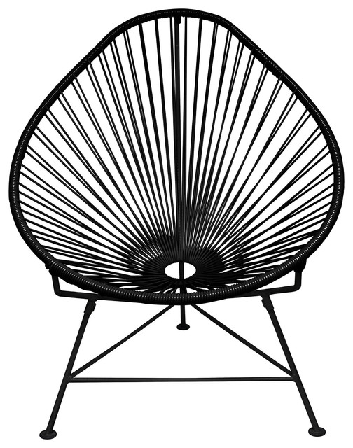 Acapulco Vinyl Cord Chair With Black Frame Contemporary Outdoor