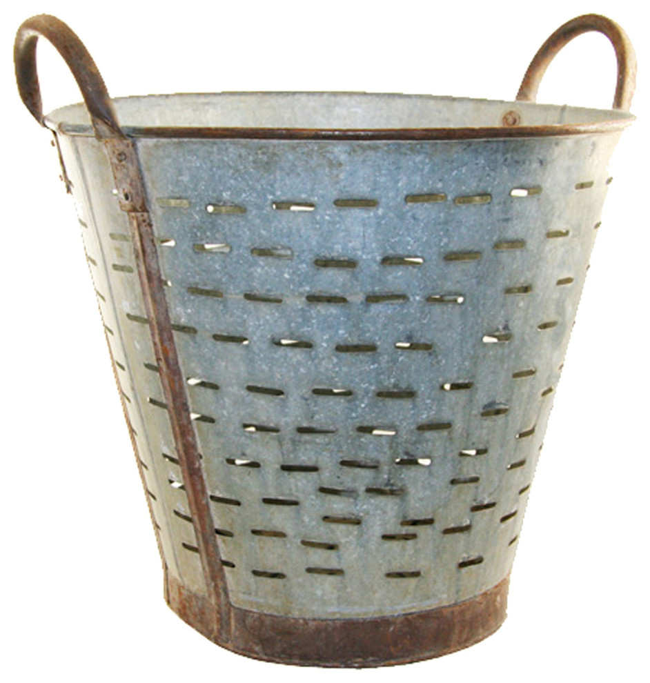 Vintage Olive Bucket, Harvest Bucket