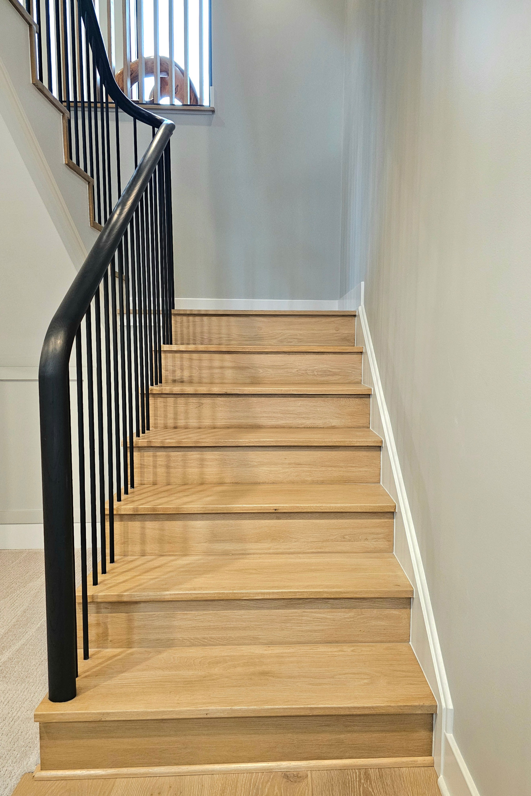 115_Stunning Continuous Rail System on 3 Story Floating Stairs; Arlington, VA 22