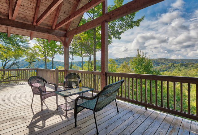 Modern Mountain Timber Frame - Divide Mountain Model rustic-deck