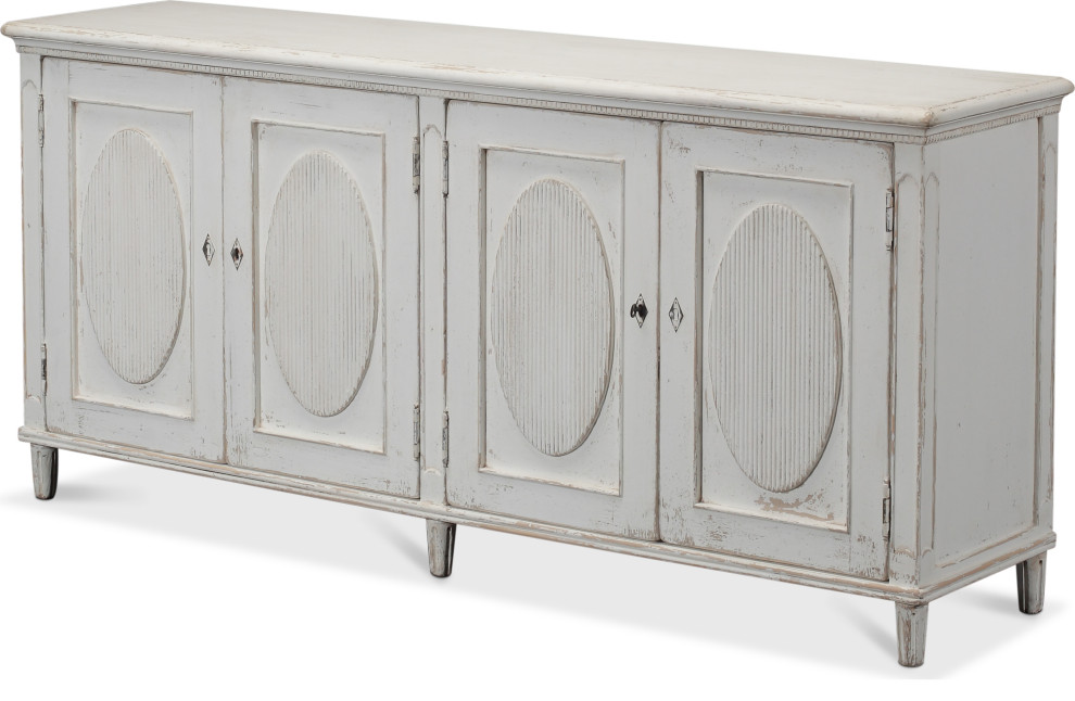 Whitewash Ribbon Sideboard Farmhouse Buffets And Sideboards by