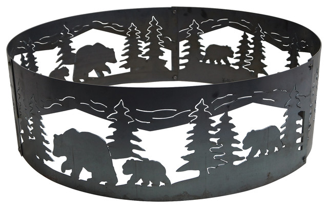 Bear N Cubs Fire Ring 30 Rustic Fire Pits By P D Metal Works Inc