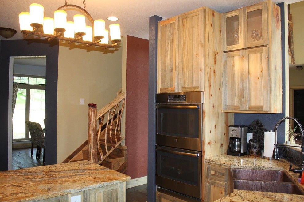 Mountain style kitchen photo in Denver