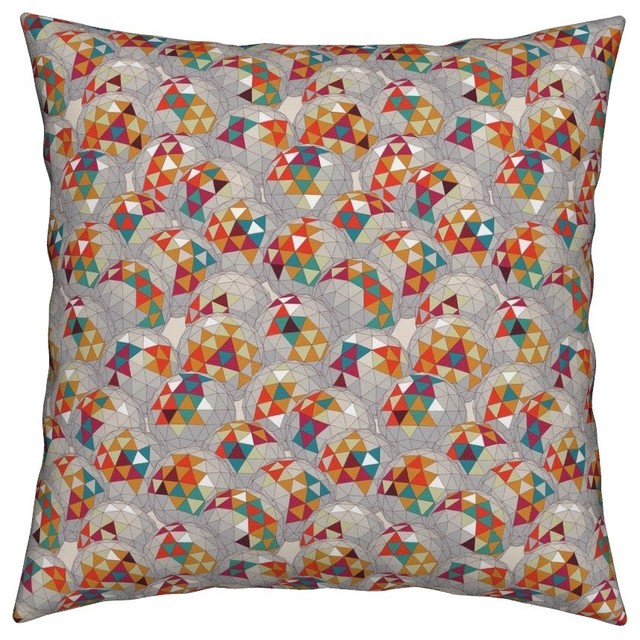 Sphere Geometric Balls Modern Geodesic Throw Pillow Contemporary