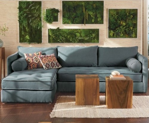 Eco Sectional in Solid Gray - Right Arm Chaise