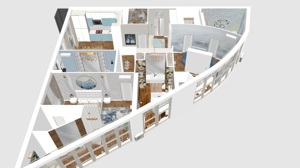 Новогорская Ривьера: квартира свободной планировки для супругов