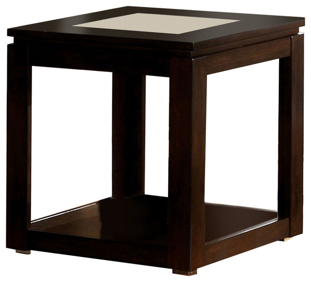 Verona Contemporary End Table Espresso Finish Verona Contemporary End Table Espresso Finish