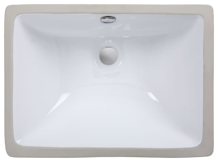 Ryvyr CUM198R 18-7/8" Rectangular Undermount Bathroom Sink - White