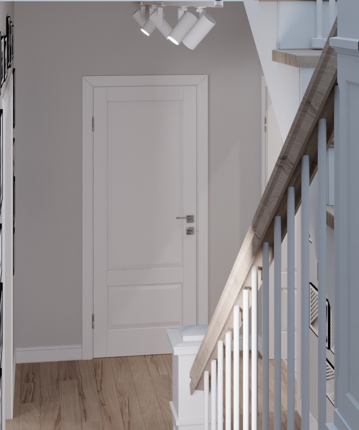 Интерьер в скандинавском стиле 152 м^2. г.Казань