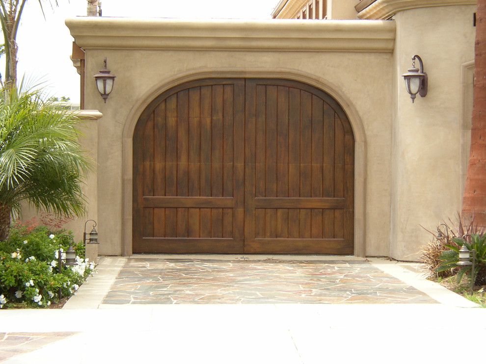 Custom Arched Garage Doors Mediterranean Garage Los Angeles by