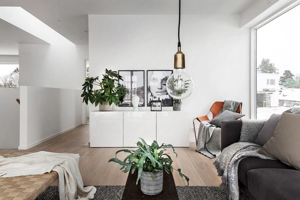 This is an example of a scandinavian living room in Stockholm.