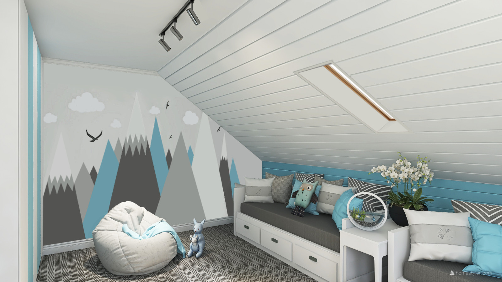 Загородный дом. Интерьер с элементами дерева