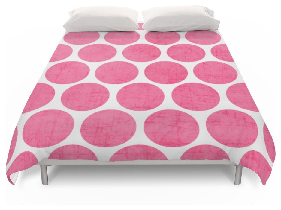 Pink Polka Dots Duvet Cover Contemporary Duvet Covers And