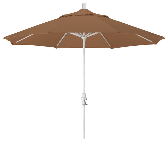 9 Foot Sunbrella Aluminum Crank Lift Collar Tilt Market Umbrella, Sand Pole