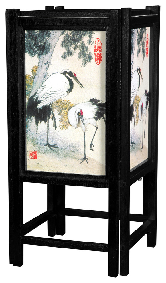14" Art Shoji Lamp, Cranes