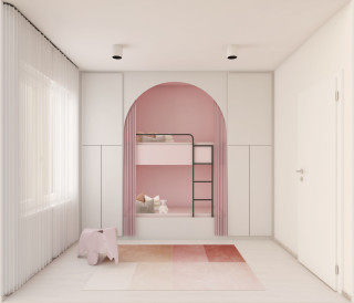 おしゃれな子供部屋 (白い床、ピンクの壁) の画像 75選 - 2025年