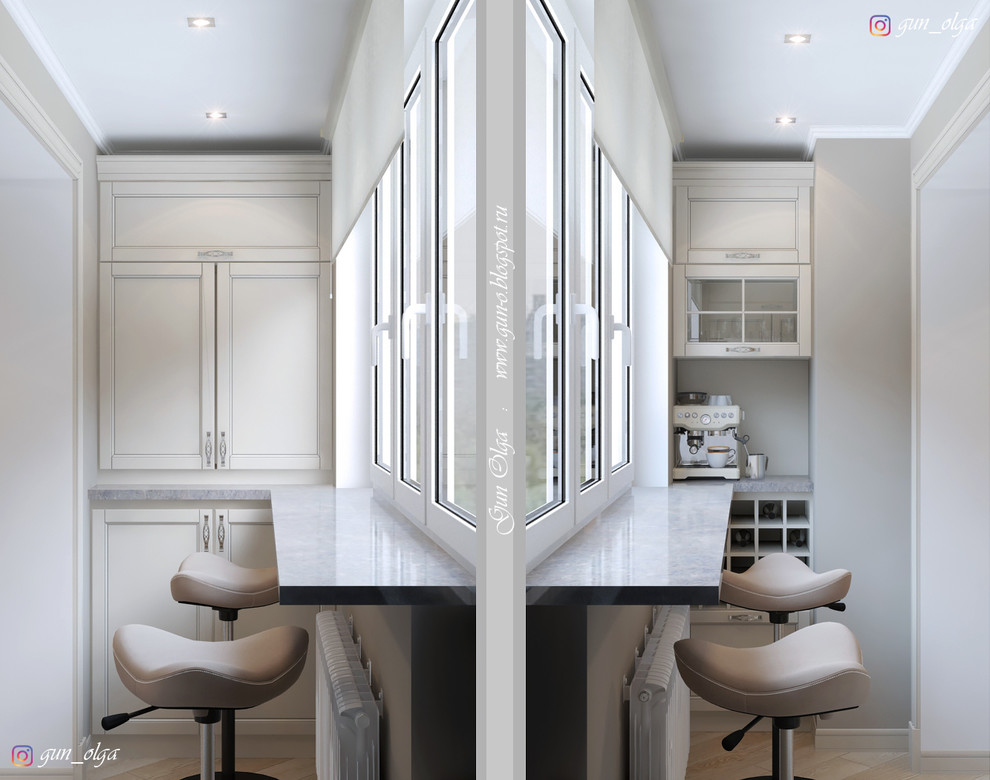 Кухня, объединенная с лоджией.