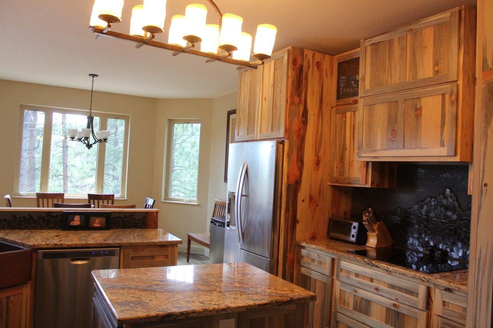 Mountain style kitchen photo in Denver