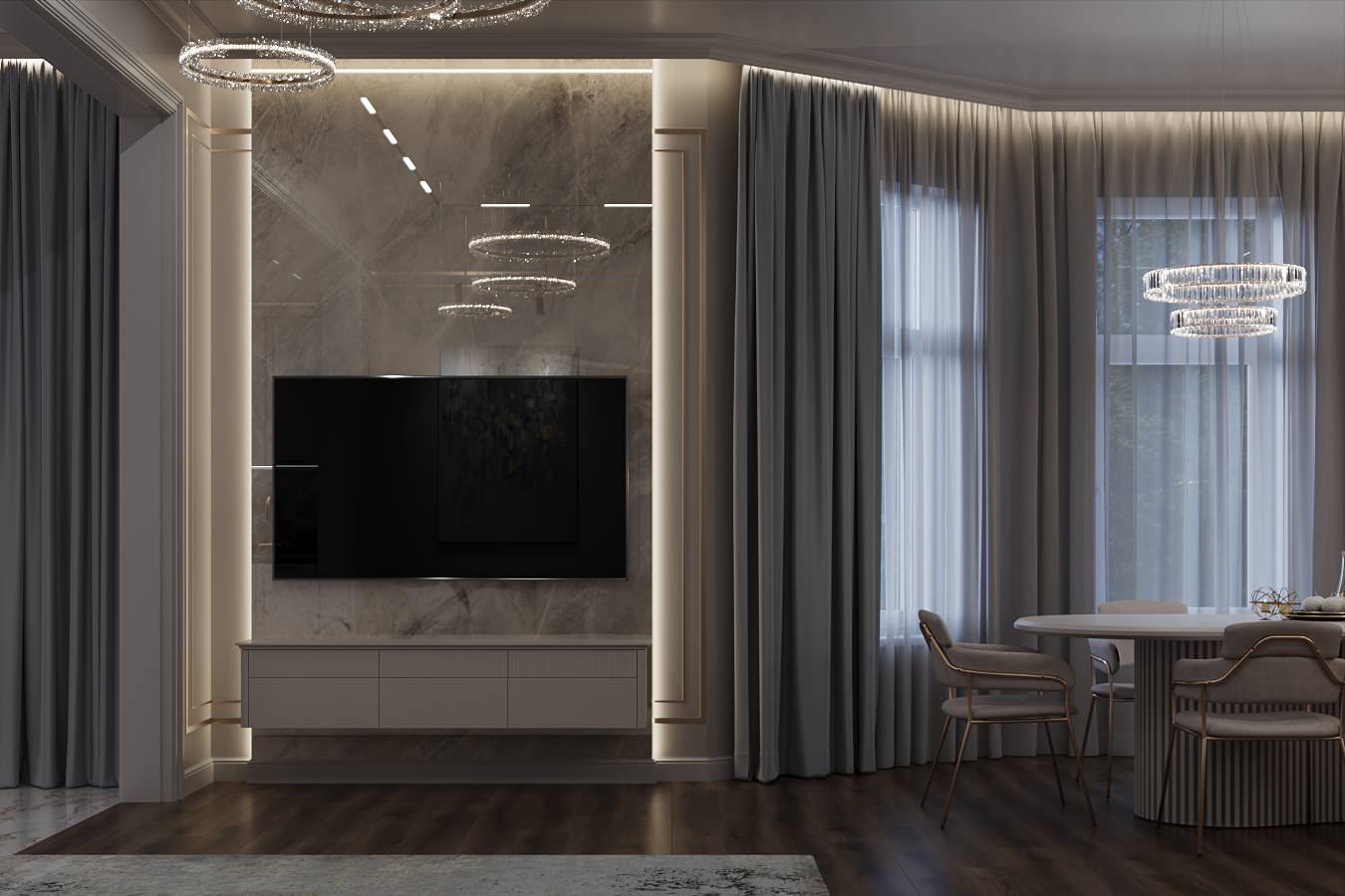 Дизайн интерьера дома в поселке "Лесной остров" - Роскошная классика в интерьере