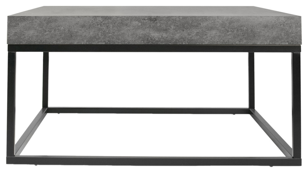 Modern Grey faux Concrete Square Coffee Table Industrial Coffee Tables by Plush Pod Decor