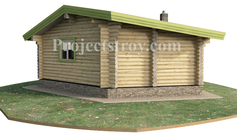 Проект бани из оцилиндрованного бревна 220 мм