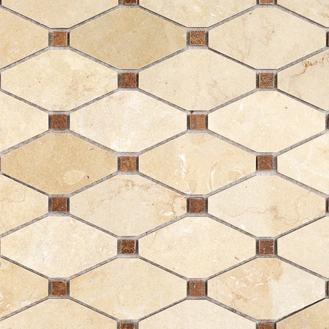 Diapson Jerusalem Gold With Wood Onyx Dot Marble Tile Sample Traditional Mosaic Tile By Tile Bar Houzz