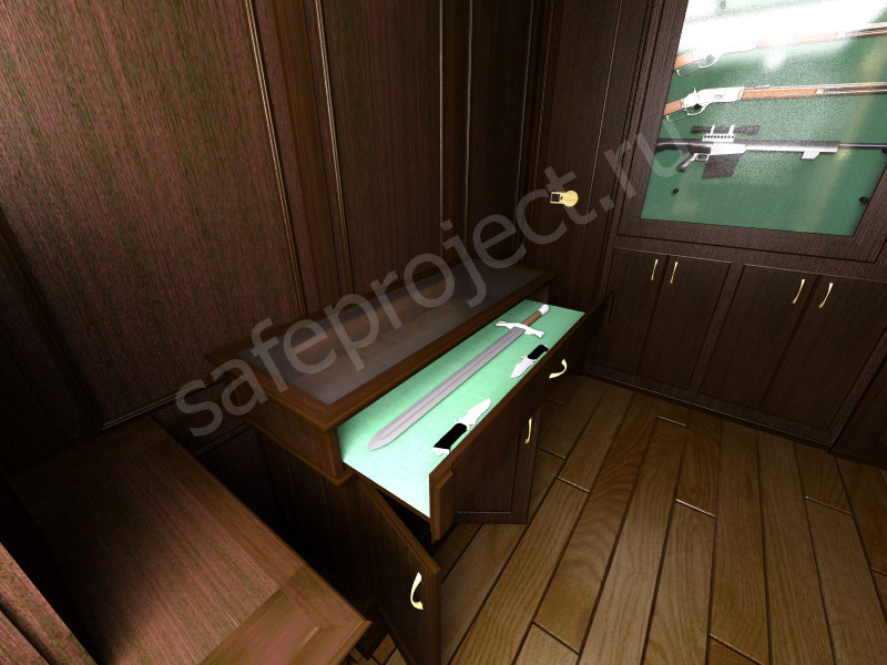 Оружейная комната в отделке