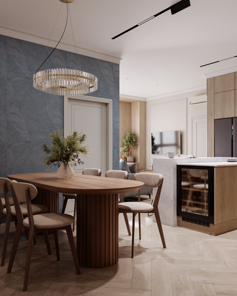 Уютная кухня - гостиная для большой семьи