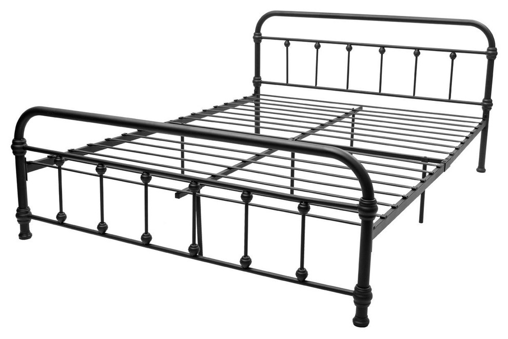 Costway Metal Steel Bed Frame Stable Metal Slats Headboard Footboard