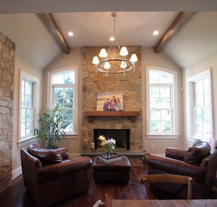 Example of a transitional home design design in Baltimore