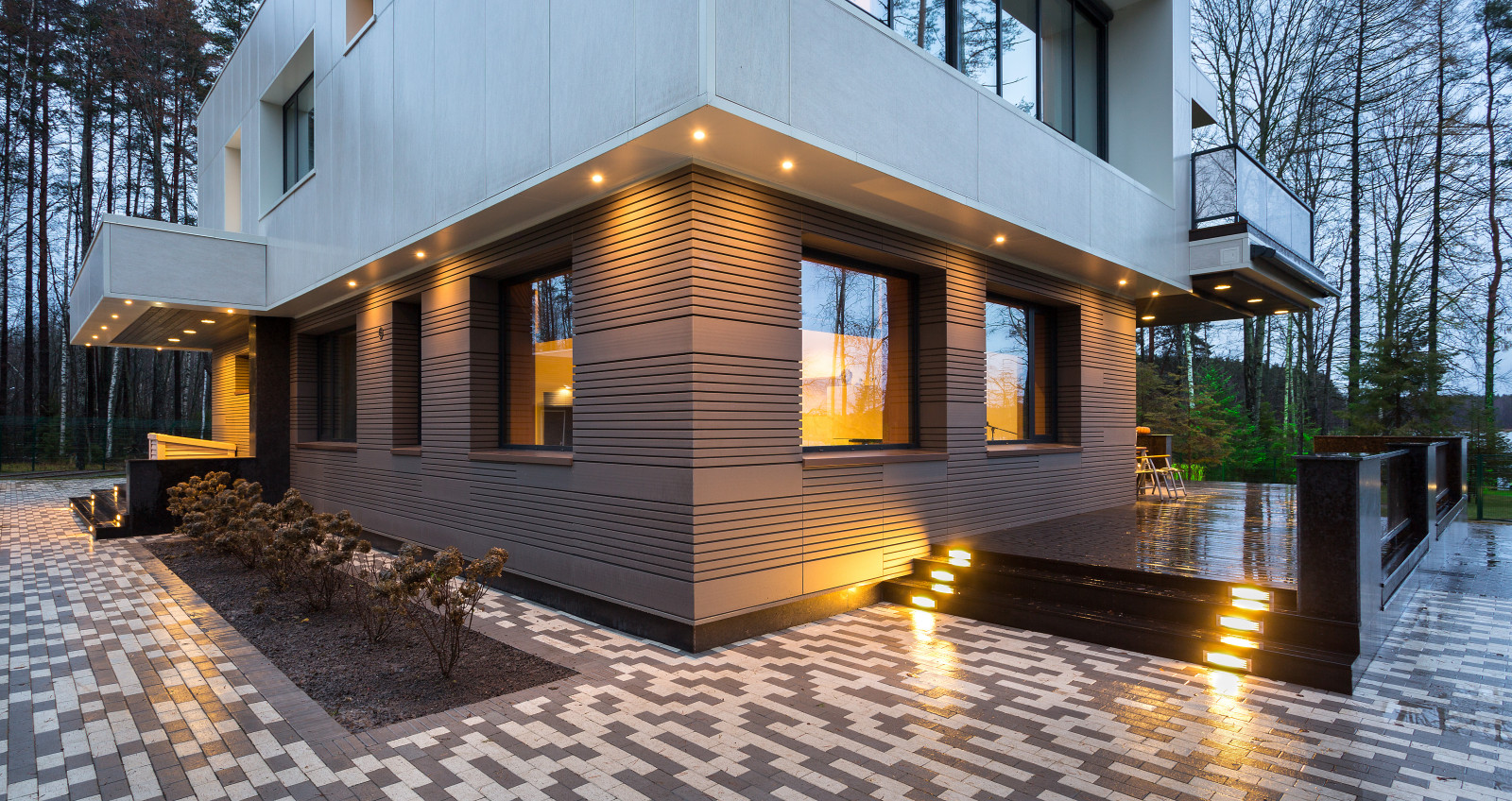 Modern house on the lake