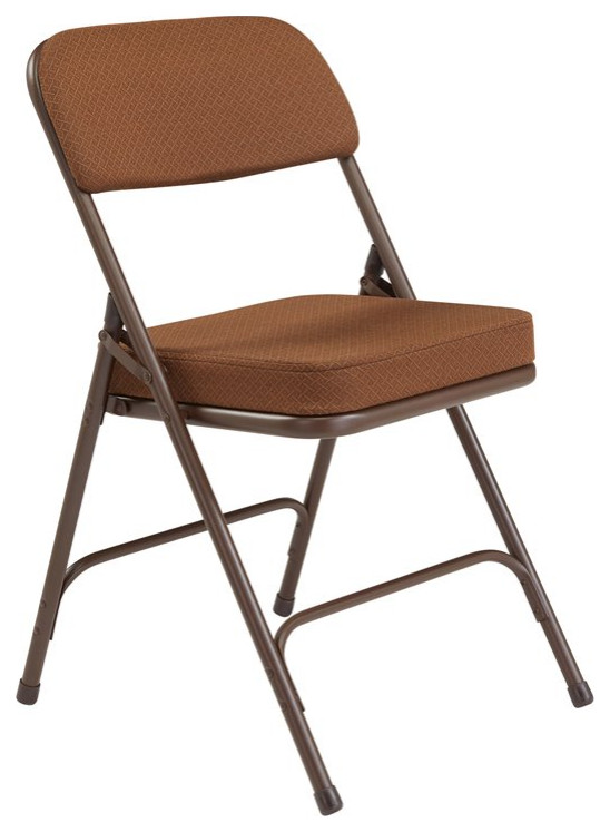 NPS 3200 Series 32" Fabric Upholstered Folding Chair in Antique Gold (Set of 2)