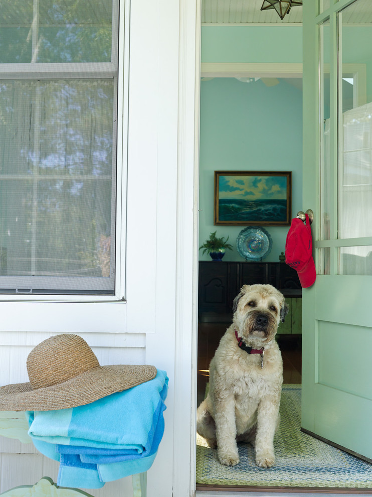 Inspiration for a coastal entryway remodel in Chicago