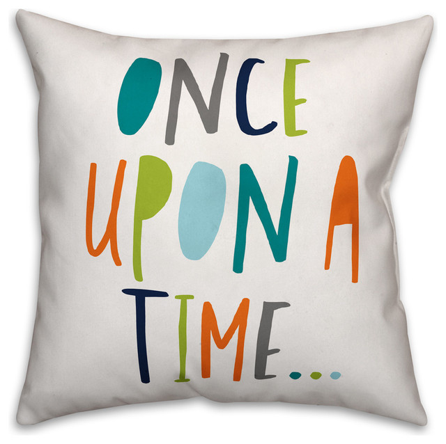 Once Upon A Time Cool Tones Design 16x16 Spun Poly Pillow