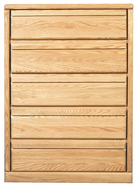 Bullnose Golden 5 Drawer Chest Contemporary Dressers By Oak