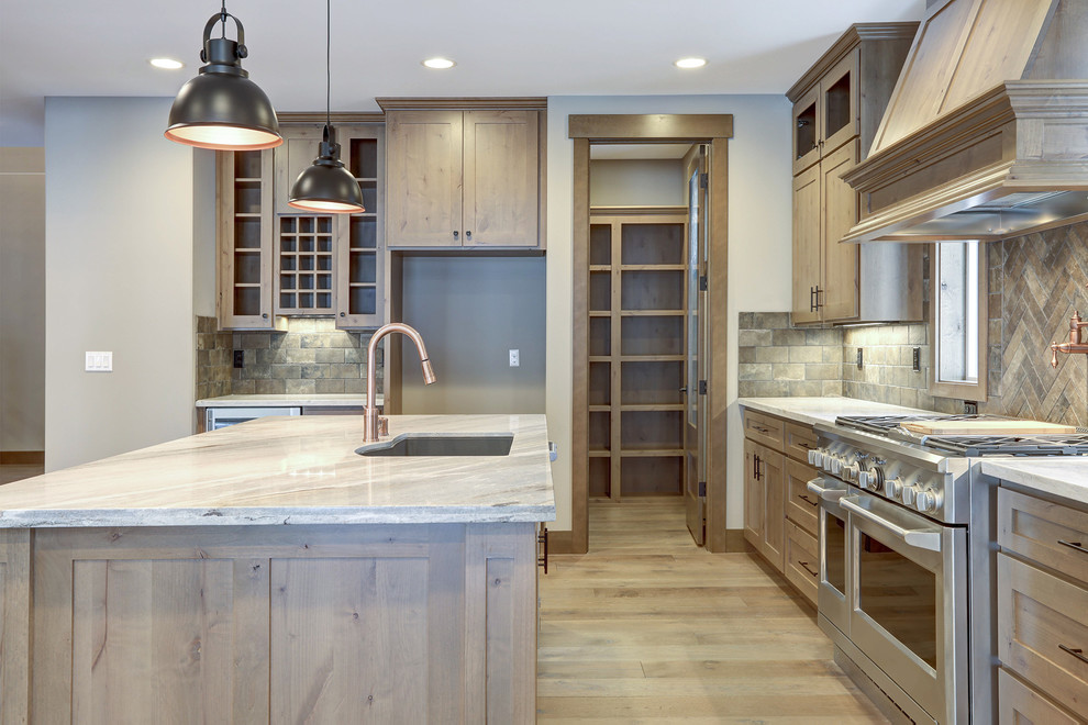 Inspiration for a rustic kitchen remodel in Seattle